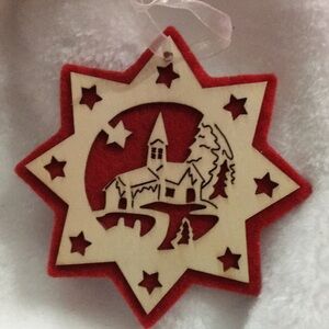 Festive Wood Star Ornament